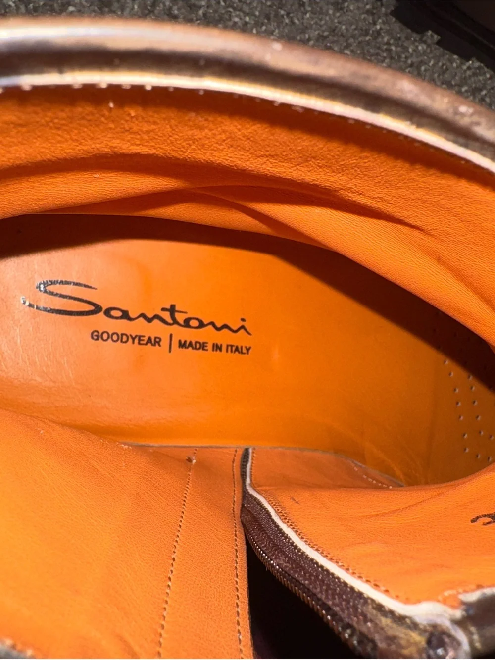 Santoni Gold Buckle Brown Boots